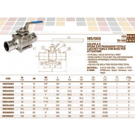 InoxPres 195/003 кран шаровой разборный