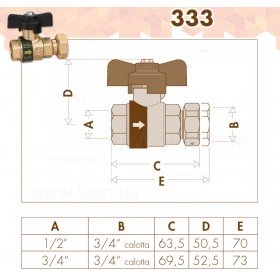 333 Caleffi кран с клапаном