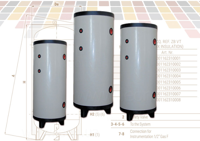 Буферные емкости для кондиционирования Acqua Refrigerata Zincato ZB VT