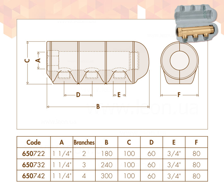 Секционные коллекторы Caleffi 650