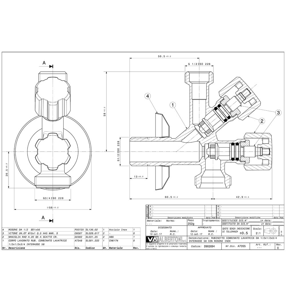 Albertoni D902694 1/2x1/2x3/4