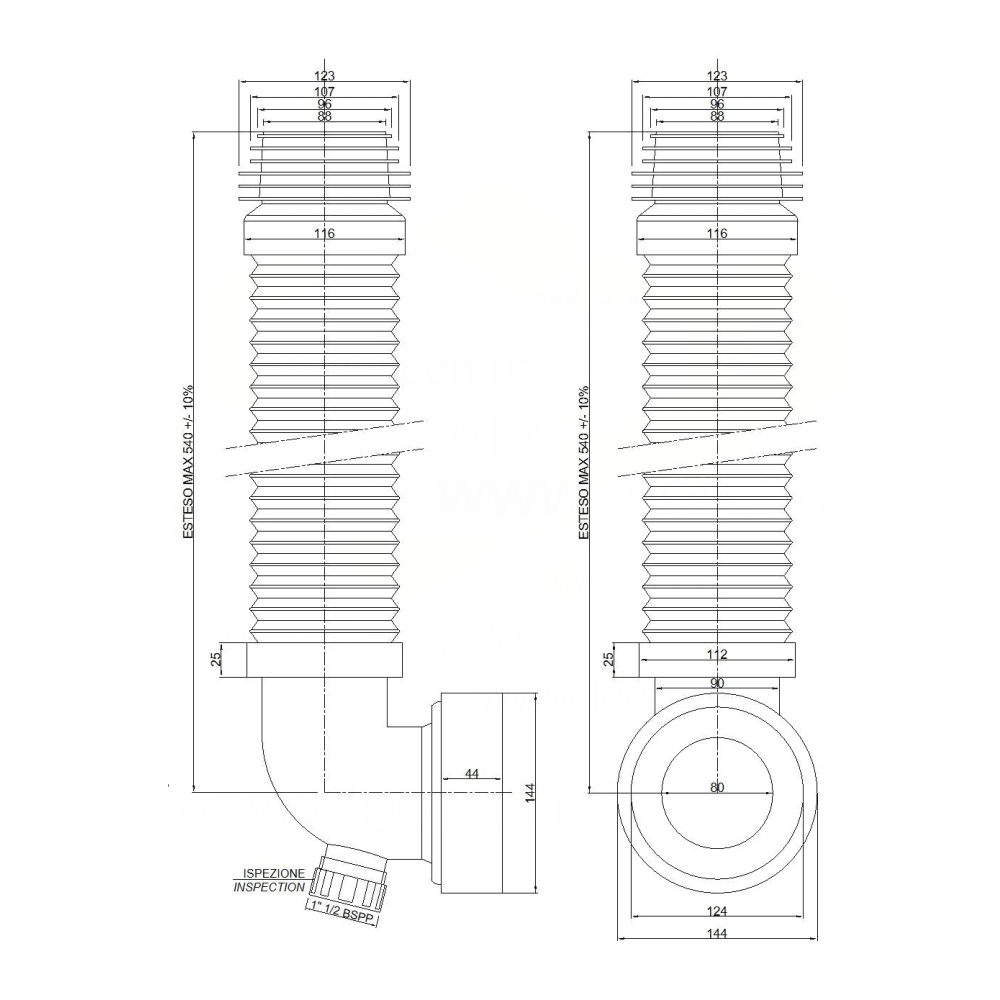 Go-Plast 1028ELBOW1 Go-Extra гофри унітазу