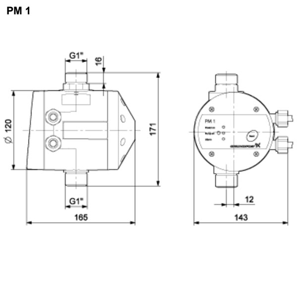 Grundfos PM1 96848722 реле тиску 2.2 бар