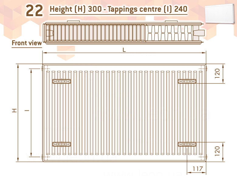 DeLonghi Compact Panel 22 TEK 300