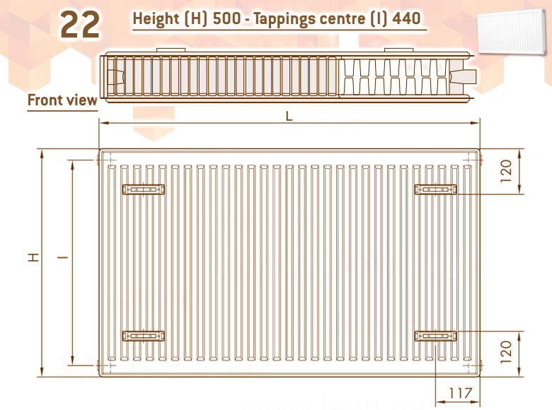 DeLonghi Compact Panel 22 TEK 500