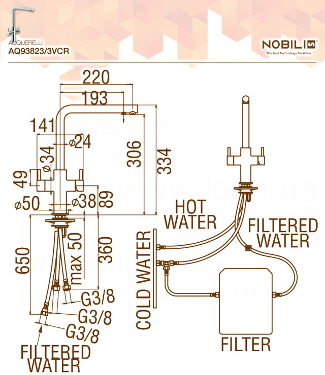 Nobili Acquerelli AQ93823/3VCR