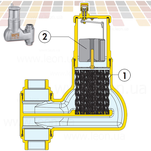 251 Caleffi Solar DISCAL деаератор вертикальний схема